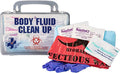 Certified Safety Mfg Bloodborne Pathogen Kit OSHA Certified - 22pc USA-Made Bodily Fluid and Vomit Clean Up Kit with a Fluid Solidifier, PPE Equipment, and More - Biohazard Cleanup Supplies and Tools