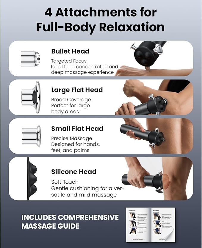 BOB AND BRAD VibeFlow Vibration Massager (Not Percussion), FSA-HSA Eligible, 116Hz Deep Tissue Therapy Massage Gun for Sensitive Joints, Muscle Pain Relief, Fascia Release, Trigger Points & Full Body