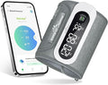Wireless Bluetooth Blood Pressure Monitor for Home Use: Easy@Home Rechargeable BP Machine with Large Cuff, Free MyHeartPal App, One-Piece Design, Compact & Portable, iOS & Android Compatible, EBP-96B