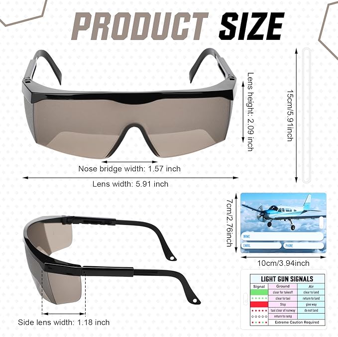 Aviation Flight Training Glasses Adjustable View Limiting Goggles Device with Glasses Box and Tag (Gray)