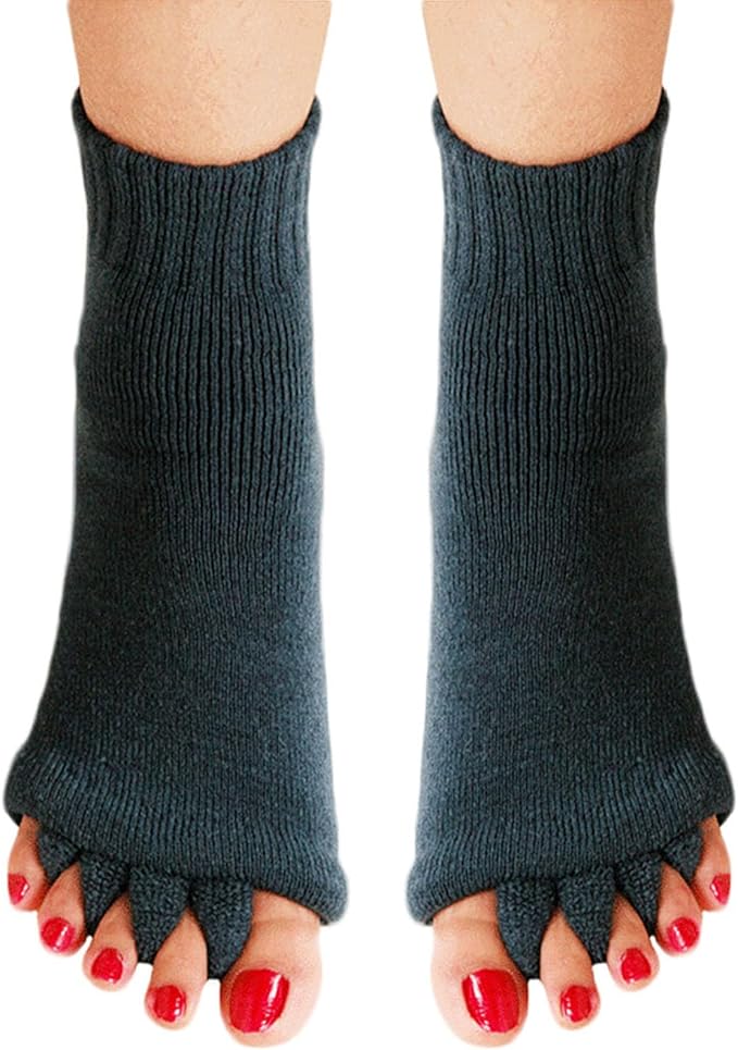 Women Toe Separator Socks Toeless Foot Alignment Socks for Yoga GYM Massage Pain Relief Improves Circulation Stretchy