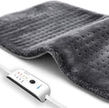 Boncare® Small Heating Pad for Neck and Shoulders and Back with Auto Off & 4 Temperature Settings, Fast Heat up Instant Comfort and Ultra Soft Velvet Plush Machine Washable (Gray, 11"x20")