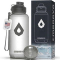 Embrava 40 oz Water Bottle - Large BPA Free Sports Bottle for Gym Hiking - Wide Mouth Leak Proof Fast Flow - Durable Reusable Tritan Plastic - Carry Ring - Sport Water Bottles for Men Women