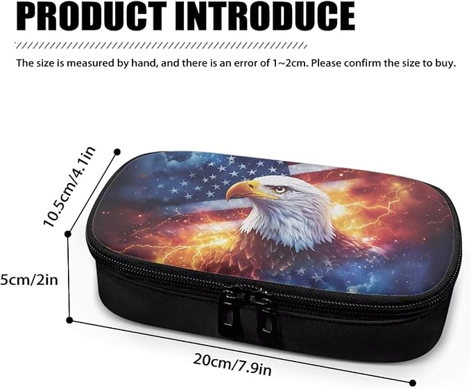 American USA Flag Eagle Insulin Organizer Bag with Handle Lightweight Glucose Meter & Diabetic Supplies Travel Case to Store Insulin Pen, Test Strips, Lancets, Syringe, Needles