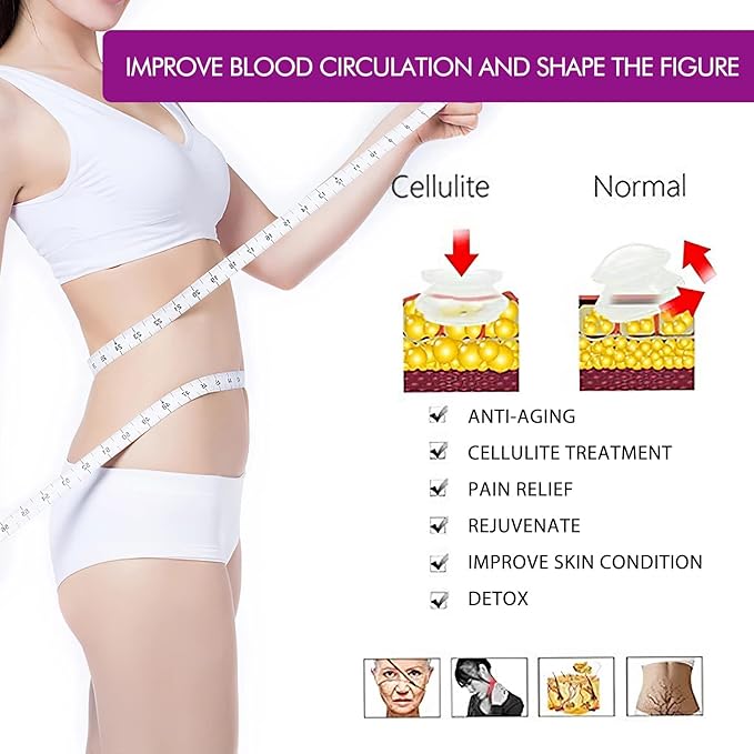 GreenLife® Cupping Therapy Sets -Silicone Cups Set Firm (4 pcs) for Muscle Soreness Pain Relief Body Neck Knee, Self Massage Tool, Deep Muscle Massager, Anti Cellulite Joint Pain Recovery