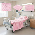 Lounsweer 3 Piece Hospital Bed Sheet Set, Pink Waterproof Bed Sheet Set, Incontinence Protection for Home and Hospital Use, Include 1 Fitted 36" x 80" x 12" 1 Flat and 1 Pillowcase