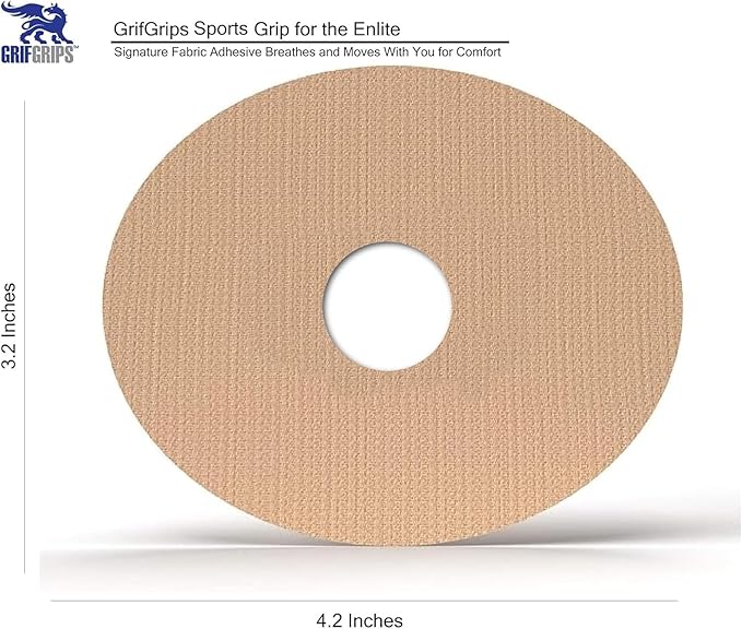 GrifGrips Oval CGM Adhesive Patches — CGM Covers Sensor Patch Overpatch Compatible for Libre 2/3, Guardian 4, Enlite Sensor - Original Adhesive Pack of 15 - Tan
