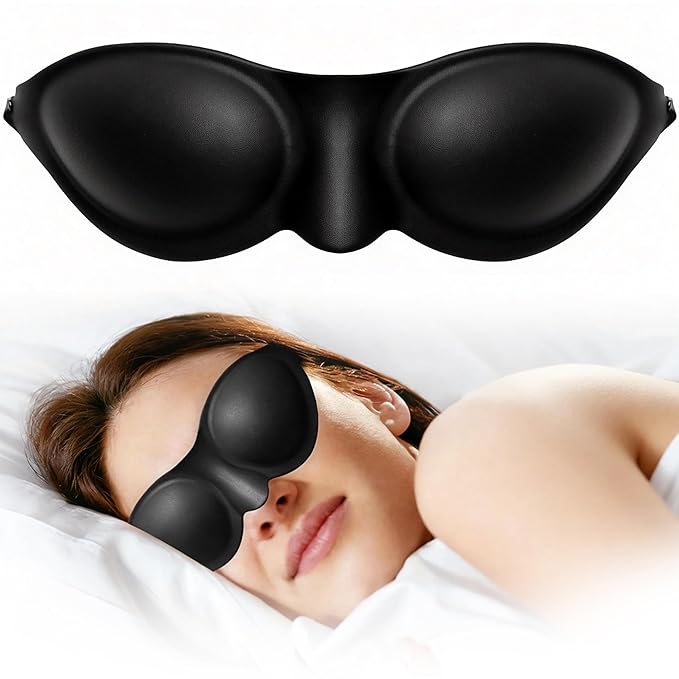 Moisture Chamber Sleep Mask for Dry Eye Syndrome, 3D Silicone Sealed Eye Cups, Washable Reusable Eye Goggles, Adjustable Strap, Soft Night Eye Protection for Severe Dry Eyes