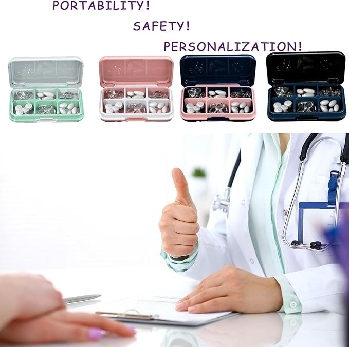 Pill Box, Large Pill Case Organizer Daily Pill Container Medication Travel Case Pill Holder Portable Medicine Case Medicine Organizer for Pill Vitamin（Pink）