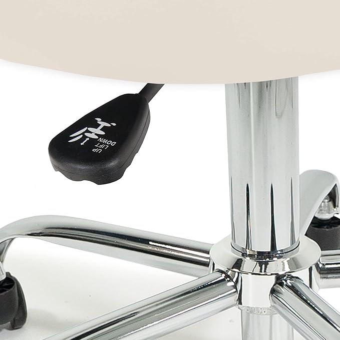 EARTHLITE Pneumatic Massage Salon Drafting Stool - No Leaking (vs. Hydraulic), Adjustable, Rolling, CFC-Free / Medical Spa Facial Chair