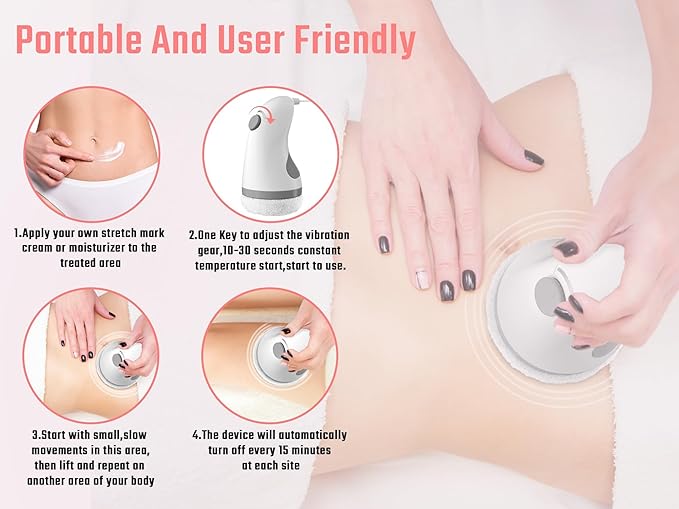 cotsoco Cellulite Massager, Body Sculptor for Belly Fat with 6 Skin Friendly Washable Pads Handheld Body Sculpting Machine for Belly, Waist, Butt Arms, Legs - Full Body Sculpting Massager at Home