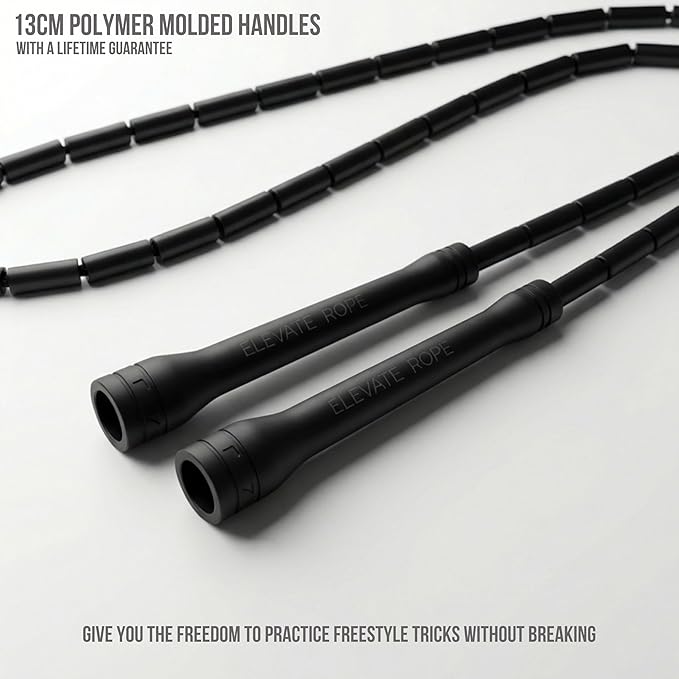 Elevate Rope Professional Beaded Jump Rope - 3m Adjustable, Quality Beads & Poly Cord - For Freestyle, Cardio & Tricks - All Levels & Indoor/Outdoor Use