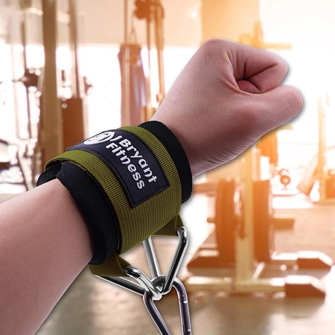 J Bryant Fitness Wrist Cuffs for Cable Machines – Heavy Duty Adjustable Wrist Straps with 7mm Neoprene Padding for Strength Training, Pull Exercises, and Forearm Support