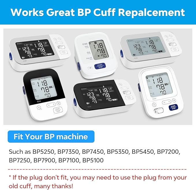 Y003A1 Medium Replacement Blood Pressure Cuff, 9-13inch BP Cuff Compatible with Omron BP5100 BP5250 BP5450 BP7100 BP5350 BP7350 BP7250 BP Monitor, for Home BP Checks