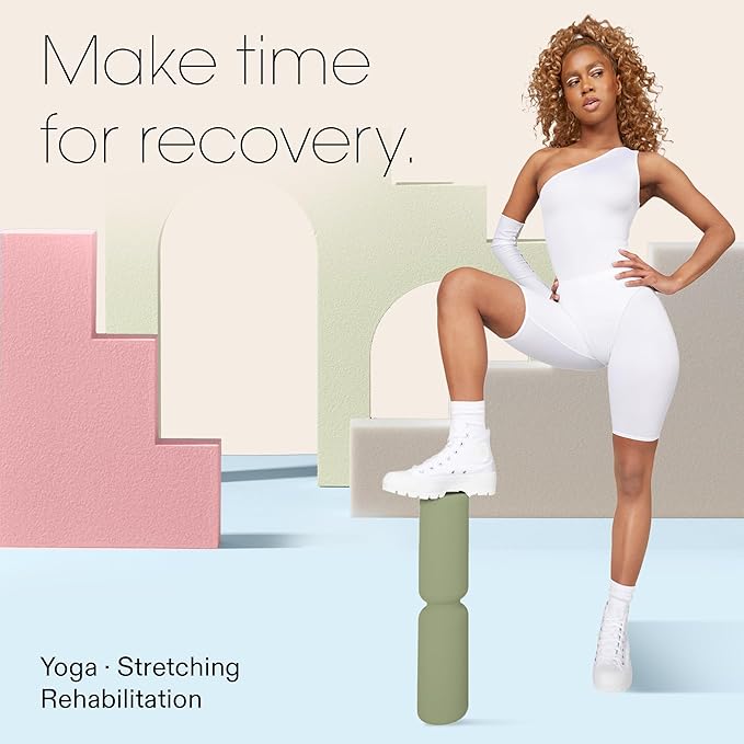 Bala Hourglass Foam Roller (Sage) - Soft Density Back Roller Foam for Physical Therapy, Deep Tissue Muscle Massage, Flexibility & Stretching - Workout Roller for Yoga, Neck, Back & Legs Exercise