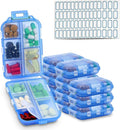 INVODA 12PCS 10-Compartment Pill Organizer BPA-Free Travel Pill Case with Daily Labels Portable Medicine Box for Vitamins, Supplements & Jewelry