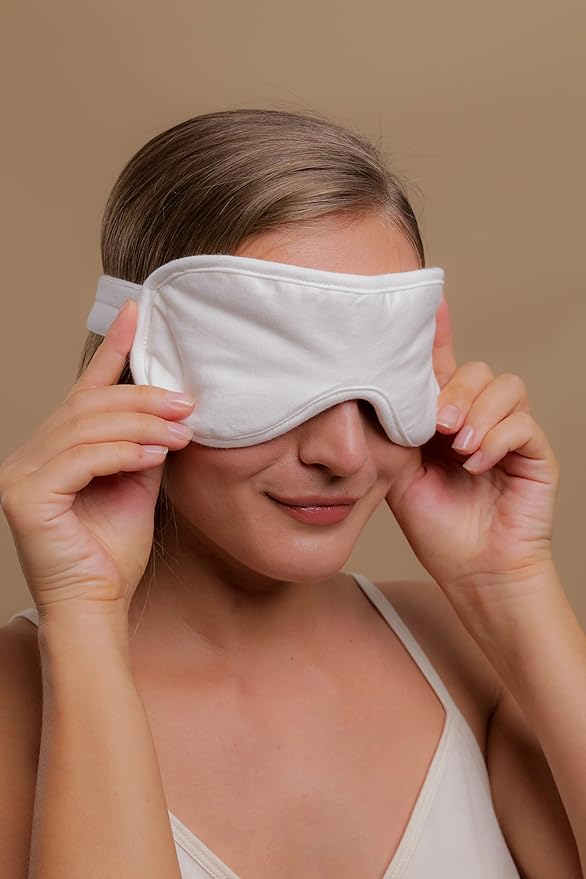 Cottonique Hypoallergenic Sleep Eye Mask Made from 100% Organic Cotton (Natural, Free Size)