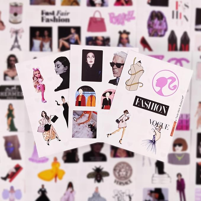 BulbaCraft 100Pcs Fashion Stickers for Water Bottles & Laptops, Fashion Party Decorations, Fashionista Gifts for Women, Gifts for Women & Men