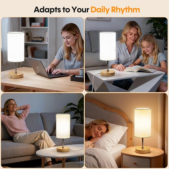 NIORSUN Light Therapy Lamp,10000 Lux Sun Lamp with Remote,3 Color Temperatures & Stepless Dimming,Happy Sunlight Lamp with USB C & A Ports,UV-Free Full Spectrum Light for Home, Office