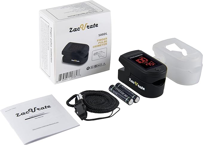 Zacurate Pro Series 500DL Fingertip Pulse Oximeter and Vaunn Blood Pressure Monitor Machine Bundle