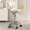 Saddle Stool with Ring Pedal and Back, Adjustable Hydraulic Rolling Chair with Wheels for Medical, Massage, Salon, Spa, Kitchen, and Drafting Use