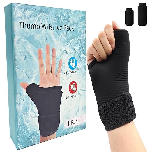 Wrist Ice Pack Wrap, Refreezable Gel Compression Support-Hand Ice Pack, Hot & Cold Compress-Ice Wrist Wrap Relief Pain for Carpal Tunnel, Arthritis, Tenosynovitis, Tendinitis, Swelling and Sprains