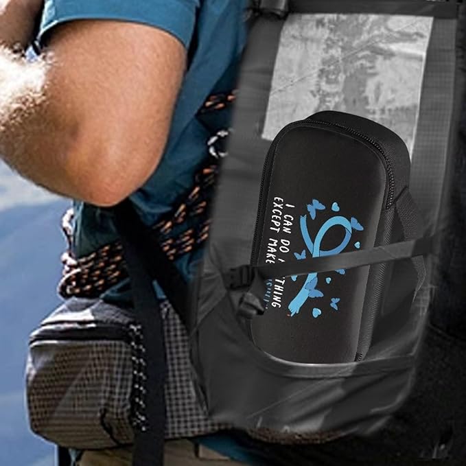 Rnyleeg Blue Ribbon Butterfly Diabetic Bags for Supplies Black Insulin Cooler Travel Case Portable Diabetic Travel Cases for Insulin Pens Diabetes Supply Case with Handle