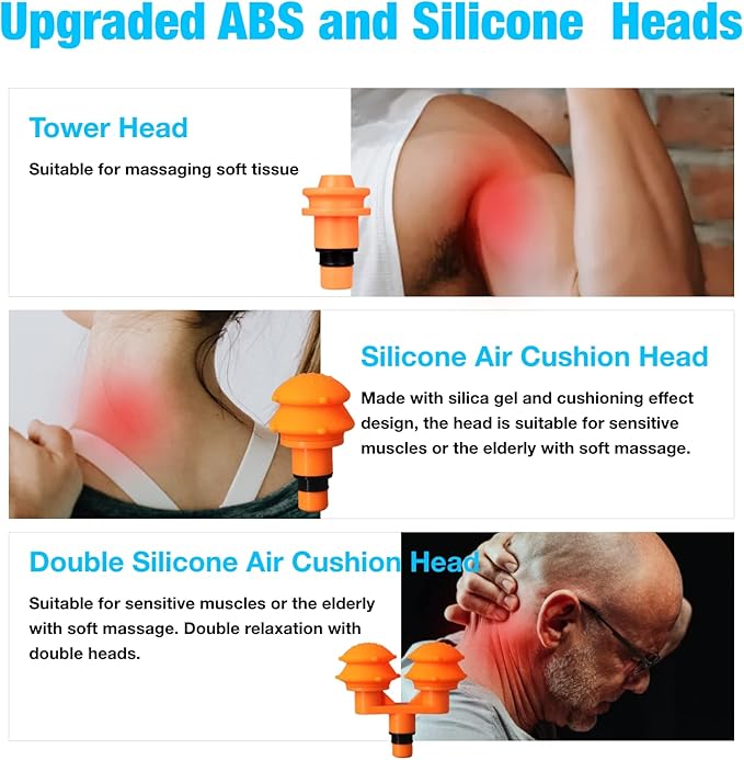AiRelax Massage Gun Attachments for Hypervolt Go, Upgraded 15 PCS Massager Heads to Meet Different Needs for Deep Tissue Muscle Massage Gun, Plug-n-Play MassageGun Accessories Easy to Use.