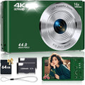 Digital Camera, FHD 4K Autofocus Compact Digital Cameras for Teens, Green Point and Shoot Camera for Kids with 16X Zoom, 64GB SD Card, 2026 Upgraded Small Digital Camera for Boys Girls Teens Kids Gift
