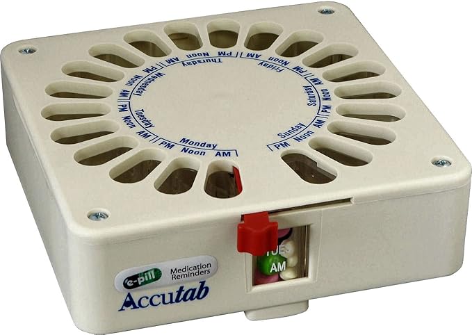 e-Pill Pill Dispenser - Accutab - Weekly - Up to 3 Times Per Day - with Tablet Popper for Blister Packs