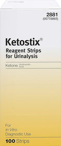 Reagent Strips for Urinalysis, Measure Ketone Levels, 100-Count Box