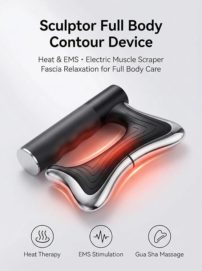 Heated Muscle Scraper Tool,2026 Upgrade Electric Guasha Fascia Blaster Tools,Portable Full Body Contour Device,Fascia Knife for Relaxation & Deep Tissue for Arm,Waist,Leg,Back,Neck Care