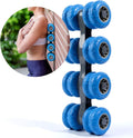 THOREX 8-Wheel Back Massager and Neck Knot Remover - Chiropractor Approved Manual Deep Tissue Massage Tool for Upper Back, Trapezius Pain Relief and Trigger Point Therapy - Self Recovery Muscle Stick