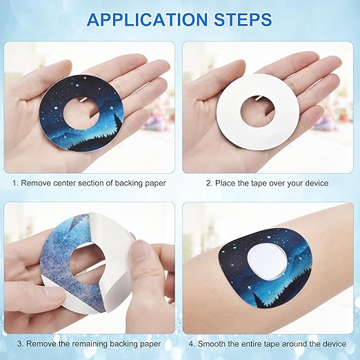6PCS Adhesive Patches for Libre 2 Waterproof Adhesive Patch for CGM Sensors Hypoallergenic, Breathable & Extended Wear Secure Medical Grade Tape for Diabetes Glucose Monitor