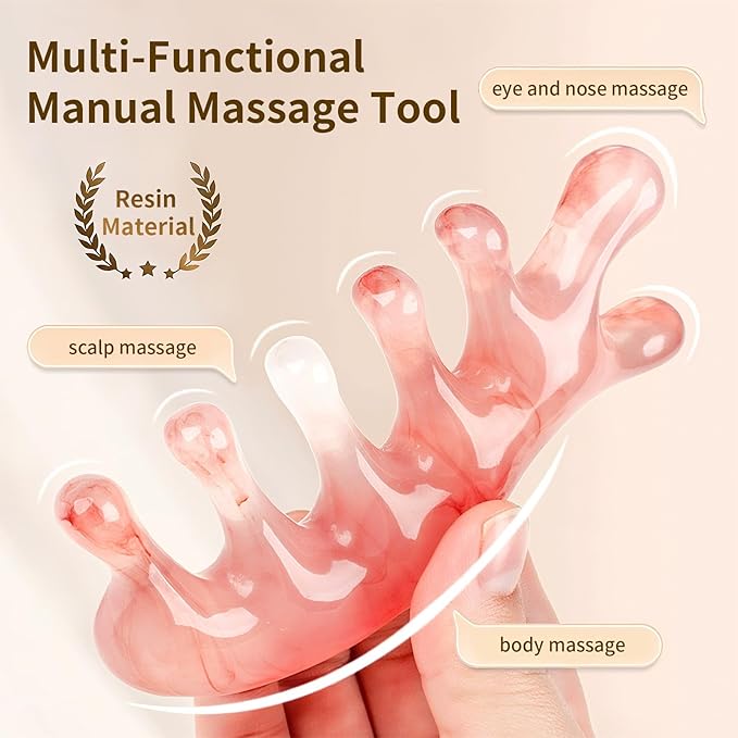 Multi-Functional Manual Massage Tool, Suitable for The Face, Eyes, Head and Neck. It is Used to Reduce Wrinkles, Shape The Jawline and Reduce Swelling. Skin Care Tool (Pink)