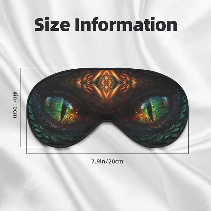 Dragon Eye Sleep Mask Eye Mask with Adjustable Strap Eye Sleep Shade Cover Blocks Light for Women Men Airplane Travel Nap