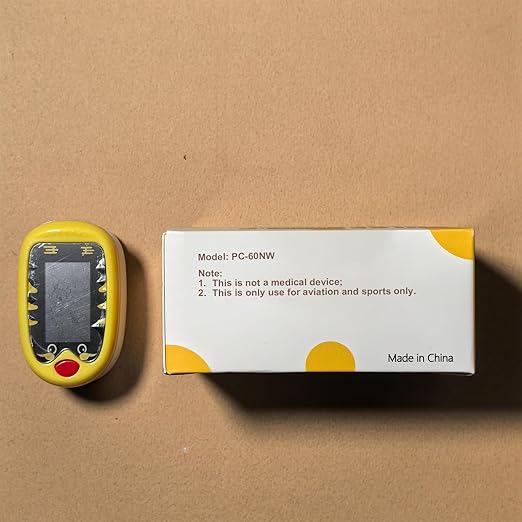 Kids Pulse Oximeter – Pediatric Pulse Oximeter for Children and Infants, Cute Mini Portable Oxygen Monitor Fingertip with OLED Display, Baby Oxygen Monitor for Home and Travel, USB-C Rechargeable Design-yellow