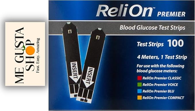 ReliOn Premier Blood Glucose Test Strips, 100 Count + me Gusta Sticker