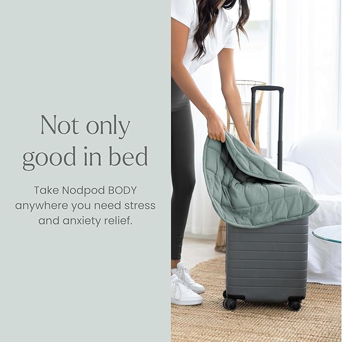 nodpod Body 6.5lb Patented Compact Weighted Blanket I Perfect for Relaxation, Sleeping & Travel l I Glass Bead Filled, Machine Washable (29" x 24") - Sage