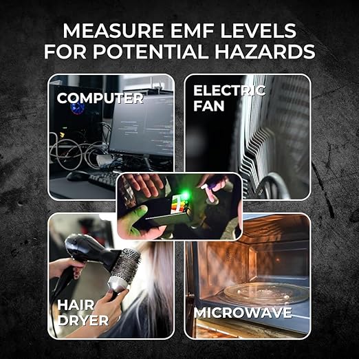 Phantom-X EMF Detector for Ghost Hunting – USB-C Rechargeable, LED EMF Meter Chart, On/Off Power Switch, 0–20+ mG Range, Lightweight and Durable Designed by Professionals