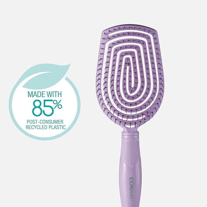 Conair Scalp Care Detangling hairbrush - Curly Hair Brush - Scalp Massager - hairbrushes for women & men - detangler for all lengths - can use wet or dry - Paddle
