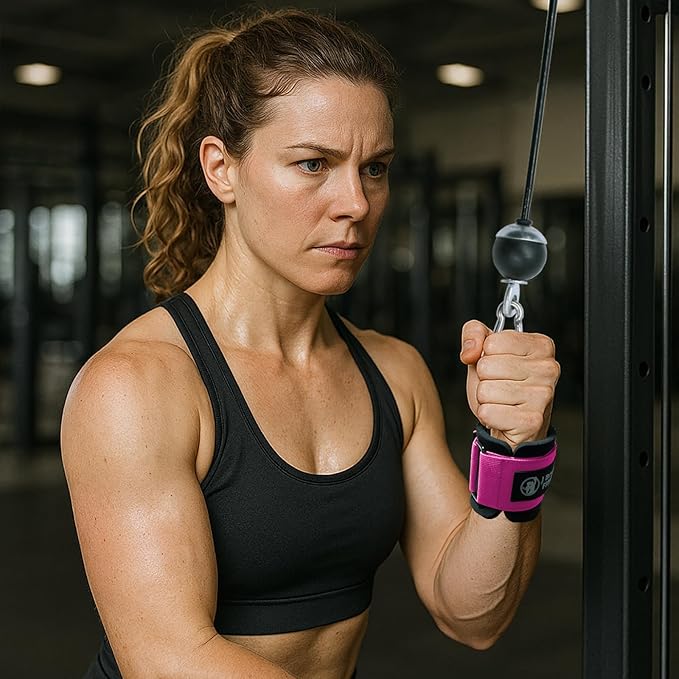 J Bryant Fitness Wrist Cuffs for Cable Machines – Heavy Duty Adjustable Wrist Straps with 7mm Neoprene Padding for Strength Training, Pull Exercises, and Forearm Support