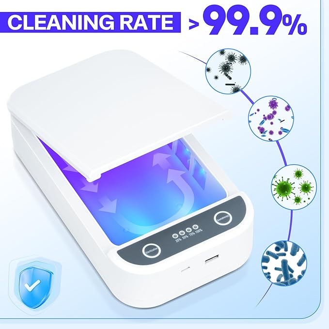 Sterilizer Box for Nail Tools & Phone Accessories-USB-Powered Portable Cleaning Box for Scissors, Jewelry, Tweezers - Manicure Salon & Home Use Sterilization Machine