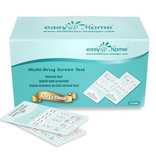 Easy@Home 5 Panel Instant Drug Test Kits - Testing Marijuana (THC), COC, OPI 2000, AMP, MET/mAMP- Urine Dip Drug Testing -#EDOAP-254 5 Pack - #EDOAP-254