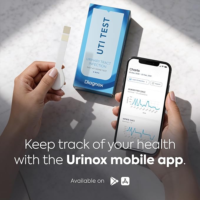 Diagnox Health UTI Test Strips, Early Detecion of Urinary Tract Infections, Quick & Reliable Results in Minutes, Easy to Use At Home UTI Test for Men & Women, 6 Count