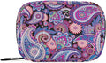 Naanle Traditional Paisley Flowers Pill Box 7 Day Case Travel Organizer Bag with Zipper Floral Portable Weekly Compact Size for Vitamin Supplement Holder, 4.6 x 3.14 x 1.88 Inch, Purple