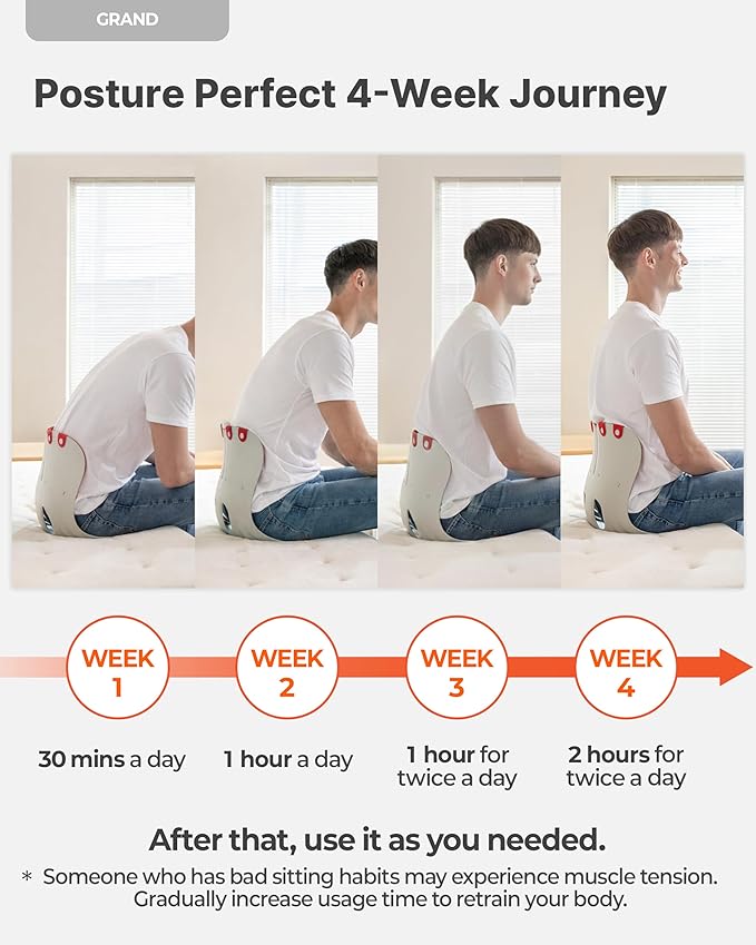 curble Grand(Extra Wide & Sturdy) – Ergonomic Back and Lumbar Support for Good Posture Correction and Back Pain Relief, Perfect for Office, Floor Seat, and Work from Home, Patented (Red)