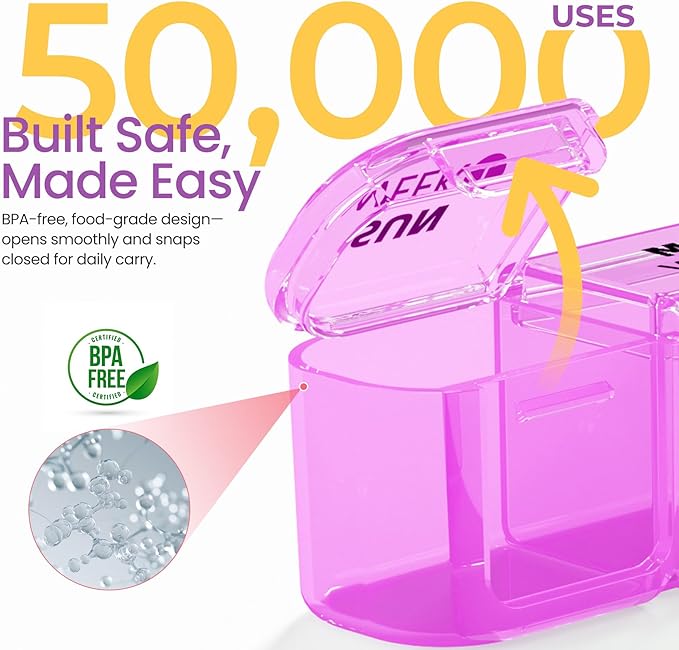 Betife Monthly Pill Organizer 1 Time a Day, 4 Weekly Pill Box Organizer Once a Day, 30 Day Large Pill Case for Travel, 31 Day Daily Medcine Container for Vitamins, Supplement & Medication (White)