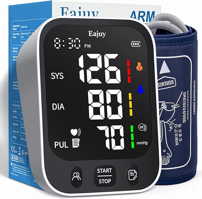 Blood Pressure Monitor【2026 New Upgrade】 Accurate Upper Arm Blood Pressure Cuff for Home Use,Automatic Digital BP Monitors with Wide Range Cuff，Adjustable Large BP Cuff(8.6"-16.5"),2 * 199 Memory