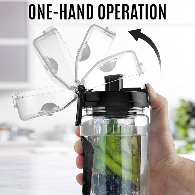 Zulay Fruit Infuser Water Bottle - 34oz - Leakproof With Full-Length Infusion Rod - Men Women's Ideal Fitness Gift Or For Gym, Camping